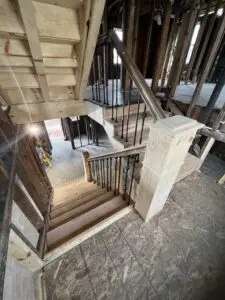 An under construction stairs of a house
